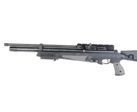 .22 Hatsan AT44-10 Tactical, pump up air rifle, 10 shot rotary magazine, black synthetic stock twin integral spare magazines,