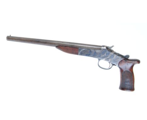 .410 H & R Handy Gun, semi hammer pistol, top lever opening, saw handle, no.10005 - Deactivated