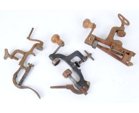 Three various French roll turnover tools