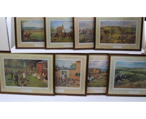 The Wynnstay Collection of 8 signed framed and glazed coloured Hunting Prints by various artists