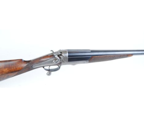 8 bore hammer by J Harkom & Son, 36 ins steel full choke nitro proof barrel inscribed Joseph Harkom & Son, Edinburgh, 3/4 ins