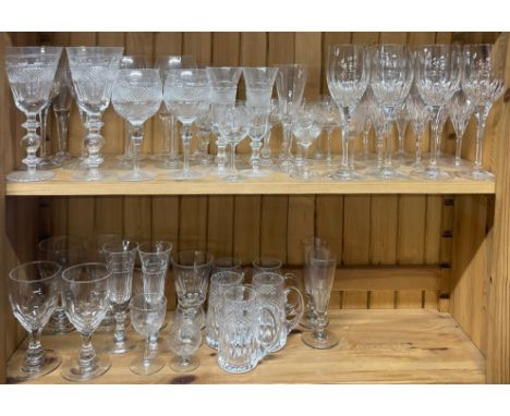 A quantity of cut crystal and other glassware.