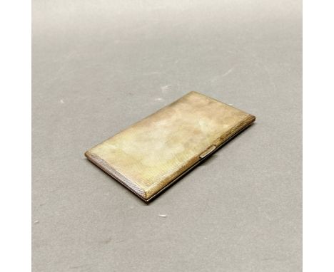 A gilt lined hallmarked silver cigarette case, size 14cm x 8.5cm.