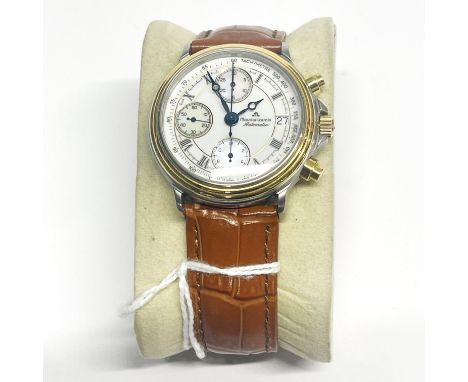 A gent's vintage Maurice Lecois phonograph wristwatch, understood to be in working order, dial Dia. 3.8cm.