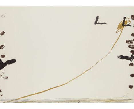 Antoni T&agrave;pies,Spanish 1923-2012,&nbsp;Dib 1, 1974;lithograph in colours on Guarro paper, signed and numbered 143/150 i