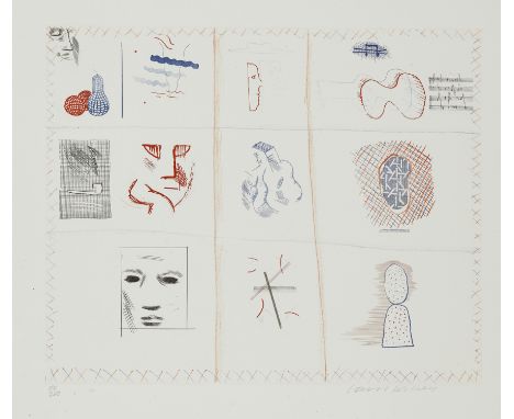 David Hockney OM CH RA,&nbsp;British b.1937-&nbsp;Franco-American Mail, from 'The Blue Guitar', 1976;&nbsp;etching in colours