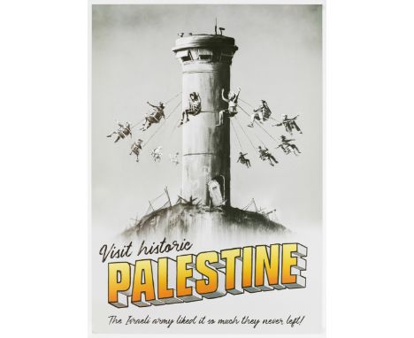 Banksy,  British b.1974-   Visit Historic Palestine, 2018;offset lithograph in colours on wove,  stamped with pink Walled off