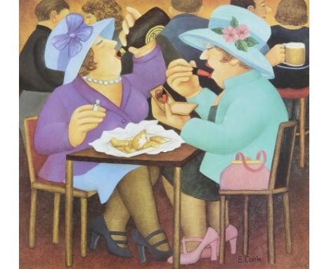 Beryl Cook OBE,  British 1926-2008, Ladies Who Lunch, 2004; 6 colour offset lithograph on wove,  signed and numbered 437/650 