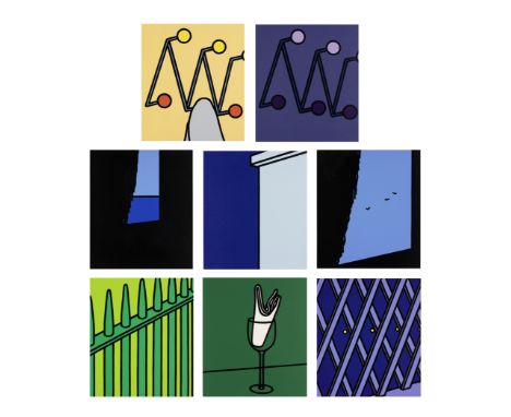 Patrick Caulfield CBE RA, British 1936-2005,'She fled along the avenue'; 'Ah! This life is so everyday'; 'Her handkerchief sw