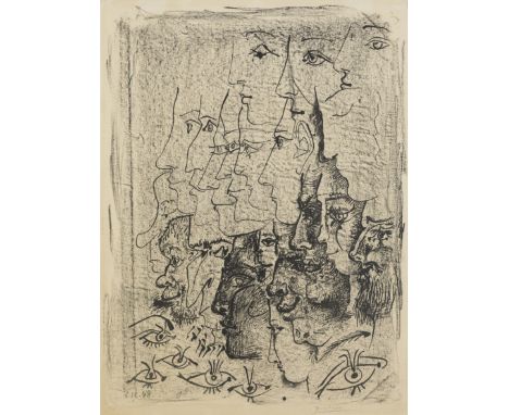 Pablo Picasso,  Spanish, 1881-1973,   Etude de Profils, 1948;  Lithograph on Arches wove paper,  signed in pencil and dated 6