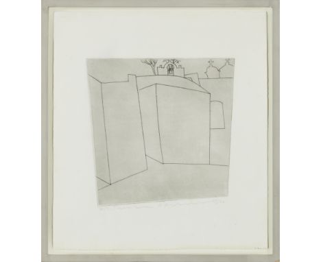 Ben Nicholson OM,&nbsp;British 1894-1982,&nbsp;Paros II, 1967;&nbsp;etching on wove,&nbsp;signed, dated and numbered 50/50 in