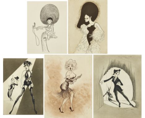 Albert Hirschfeld,American 1903-2003,Lady with a Guitar; Barbra Streisand; Lena Horne; Liza Minelli and Joel Grey, 1975; Judy