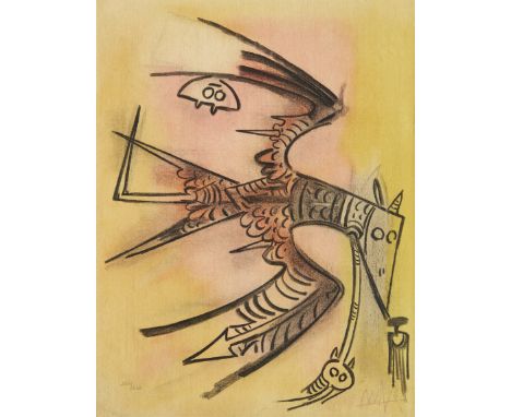 Wilfredo Lam,&nbsp;Cuban 1902-1982,&nbsp;Lune Haute, from Pleni Luna, 1974;&nbsp;lithograph in colours on Arches wove,&nbsp;s