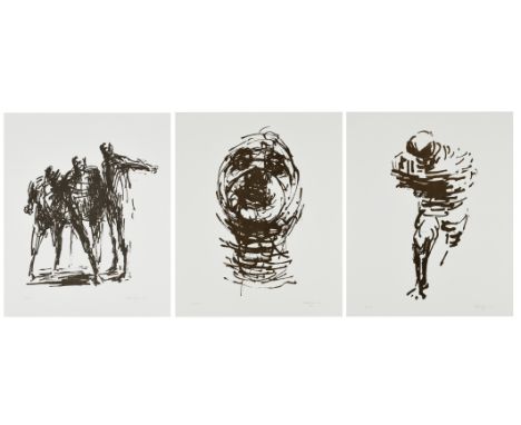Oliffe Richmond,  Australian 1919-1977,   Standing Group; Pilot; Marathon, 1966;   each lithograph on handmade Barcham Green 