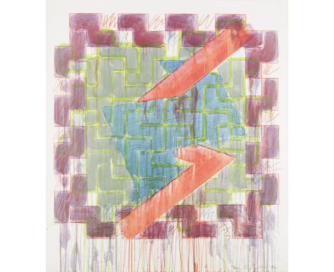 Richard Smith,  British 1931-2016,   Arbour, 1982;   etching in colours on cream wove,  signed in pencil, dated and numbered 