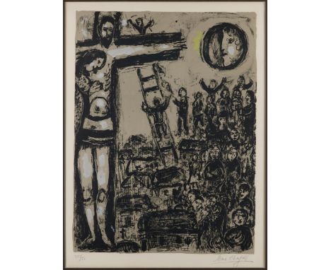 Marc Chagall, French/Russian 1887-1985,Crucifixion Grise, 1970;lithograph in colours on Arches wove,  signed and numbered '25