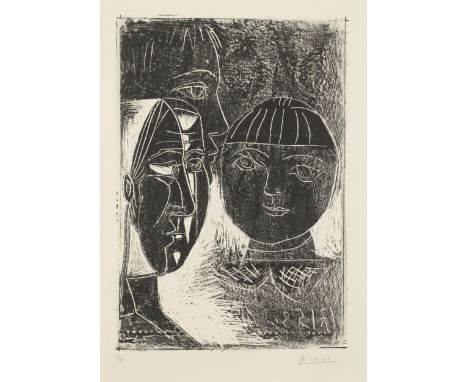 Pablo Picasso, Spanish, 1881-1973La Famille, a study of Francoise with children Paloma and Claude, 1953;Original lithograph f