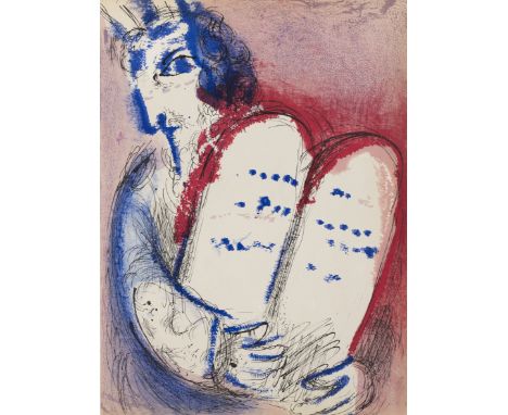 Marc Chagall,&nbsp;Franco / Russian 1887-1985,&nbsp;Moses no.3, 1956;&nbsp;lithograph in colours on cream wove,&nbsp;from the