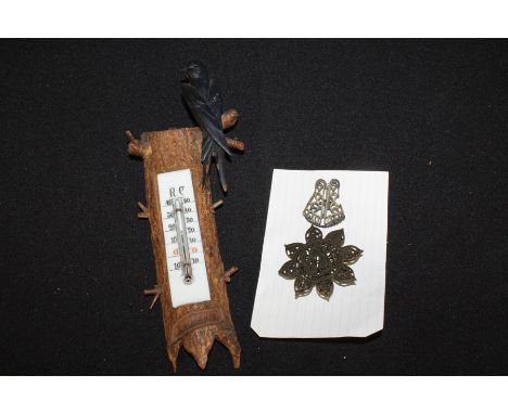 Buddhist Monk objects, circa 1941-45 Burma, together with a thermometer, (2)