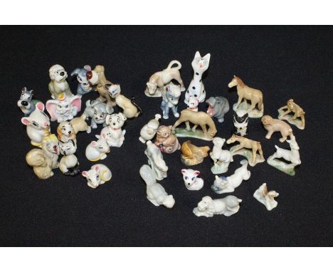 Collection of 36 Wade and similar whimsies, to include Disney characters, farm animals, fish etc. (36)