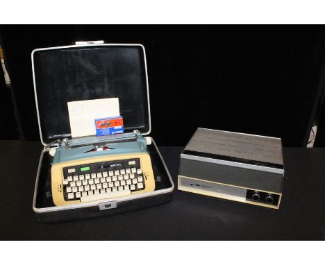 Phillips all transistor record player, with speaker to the lid, Imperial Safari typewriter (2)