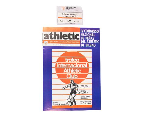 The Gerald Mortimer Collection: An Athletic Bilbao International Club tournament programme, with participating clubs: Bilbao,