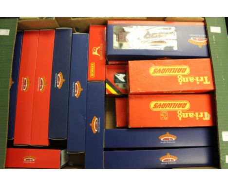 OO Gauge: One box of assorted boxed model railway, mainly consisting of Hornby and Bachmann to include: R56, R57, R58, R6499,