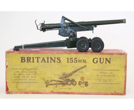 Britains: A boxed Britains 155mm Gun, No. 2064, 'A working model of the American 155mm Gun used in both the British and Ameri