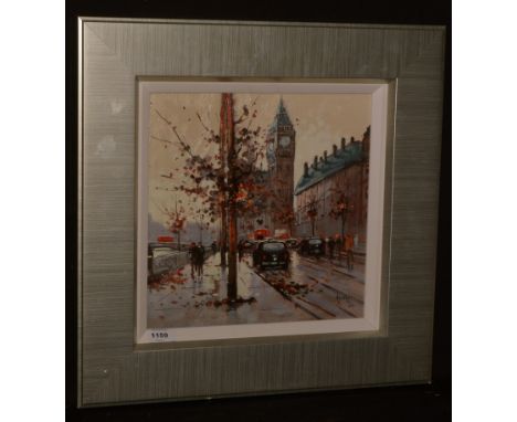After Henderson Cisz - "Victoria Embankment", signed, limited edition hand-embellished colour print, numbered 39/295, publish