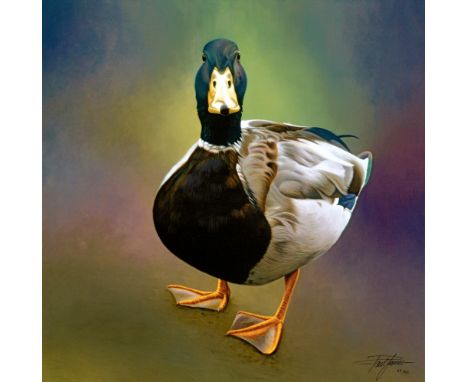 Paul James - "Just Charlie", signed, limited edition box canvas print, numbered 47/95, published by DeMontford Fine Art, with