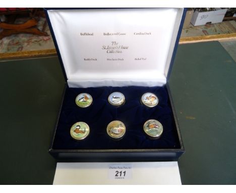 The St James House Collection of Peter Scott silver and enamel pill boxes, with certificate of authenticity.