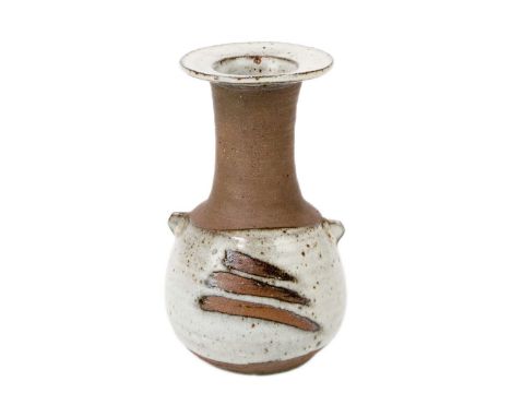 Janet LEACH (1918-1997) Bottle Vase with Lugs   Stoneware, impressed personal and Leach Pottery seals to base, height 18.5cm.