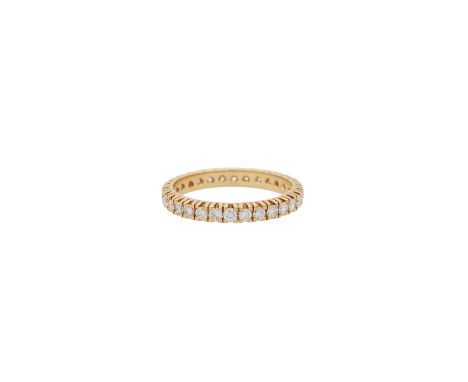 Memory Ring mit Brillanten zus. ca. 1 ct, gute Farbe u. Reinheit, GG 18K, 3,8 gr, RW: 61/21, 20./21. Jh., neuwertiger Zustand
