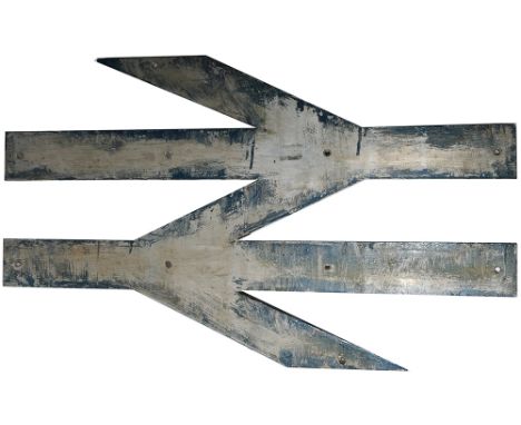 British Rail alloy Double Arrow Logo ex Class 86 Electric Locomotive 86322. Measures 30 inches, ex loco condition.