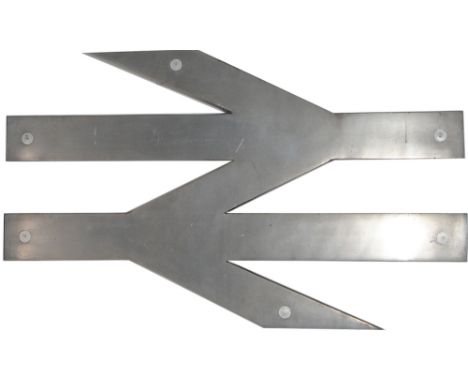 British Rail alloy Double Arrow Badge, large size 27.5 inches x 17 inches, as presented to the Works Manager at Doncaster Wor