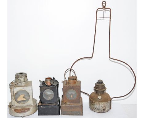 A selection of signal lamp interiors to include one LNER plated HAVENHOUSE, one LNER plated SPALDING, One LNER plated THORPE 