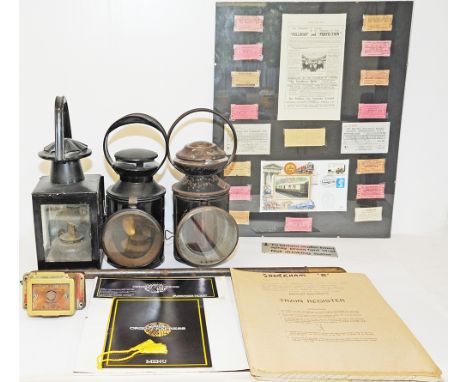 Pullman Miscellany comprising framed Tickets and Menus; an alloy plate 'Not Drinking Water'; A couple of 1984 Train Registers