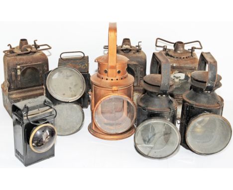 A miscellany of Lamps and spares to include 8 in total and 2 spare lenses, there are: x2 BR 3 aspect Handlamps;  x 1 private 