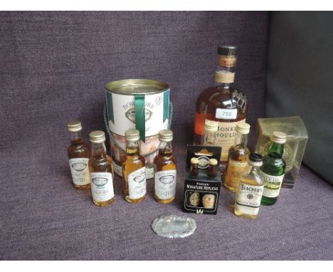 A bottle of Monkey Shoulder Blended Malt Scotch Whisky, Batch 27, 40% vol, 70cl along with a selection of Miniature Scotch Wh