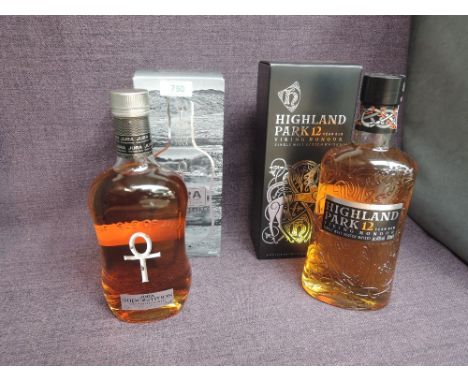 Two bottle of Single Malt Scotch Whisky, Highland Park 12 Year Old Viking Honour, 40% vol, 700ml in card box and Jura Superst
