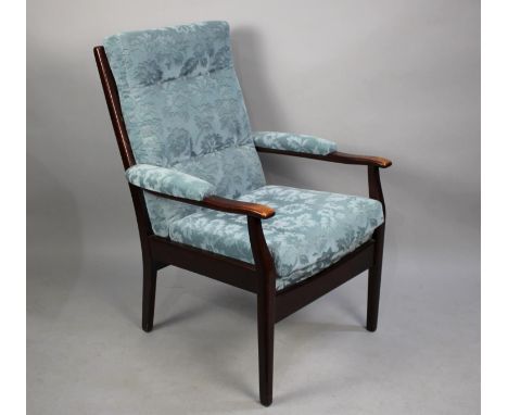 A 1970s High Seated Button Upholstered Ladies Armchair 