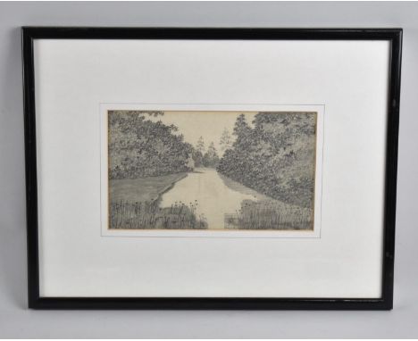 A Framed Pencil Sketch, The Black Pool, Welshpool, 22x13cms 