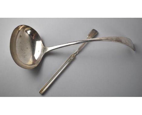 An Early Silver Plated Ladle and a Silver Plated Marrow Scoop, 