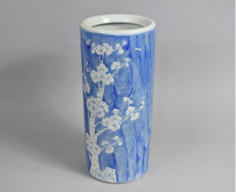 A Contemporary Prunus Pattern Cylindrical Stick Stand, 36.5cm high 