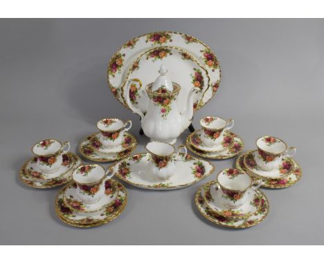 A Collection of Royal Albert Old Country Roses, Tea Set, to include Six Cups, Six Saucers, Six Side plates, Three Oval Bread 