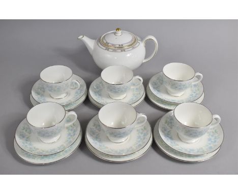 Collection of Wedgwood Wyndham trios together with a Wedgwood Colchester teapot. 