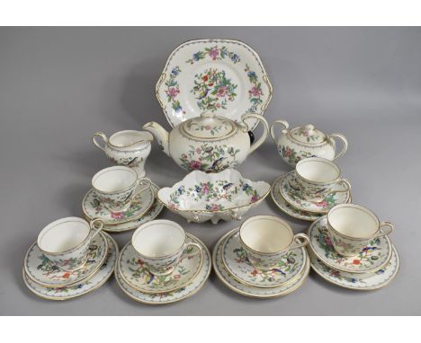 A Collection of Various China to include Aynsley Pembrooke Pattern Cups, Saucers, Side Plates, Shaped Cake Plate, Slop Bowl a