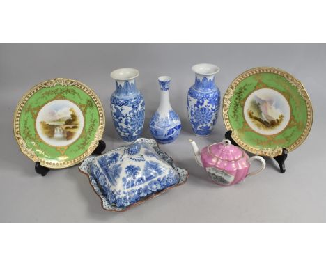 A Collection of ceramics to include pair of Coalport hand painted cabinet plates, pair of Tokyo pattern plate and an unrelate