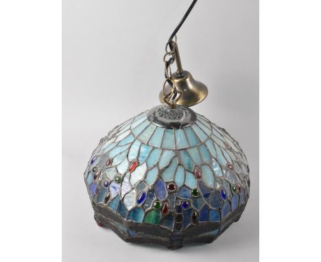 A Modern Ceiling Light Fitting with Tiffany Style Shade, 30cms Diameter 