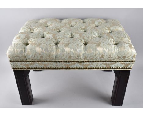 A Button Upholstered Footstool, 55cms by 37cms 